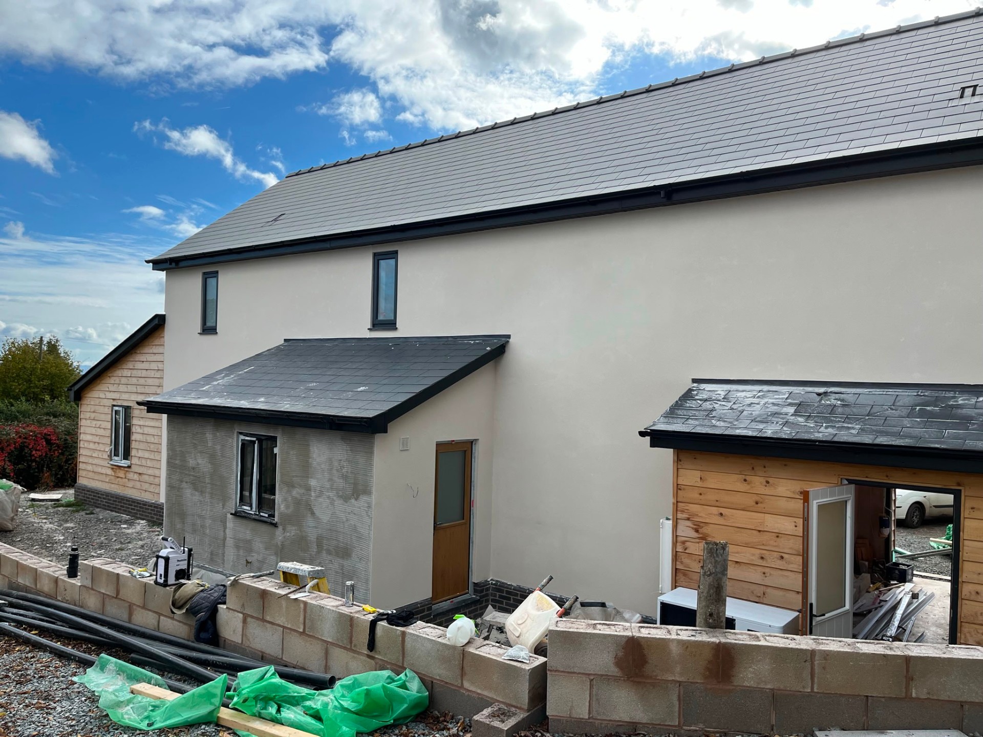 Newly rendered house in Herefordshire