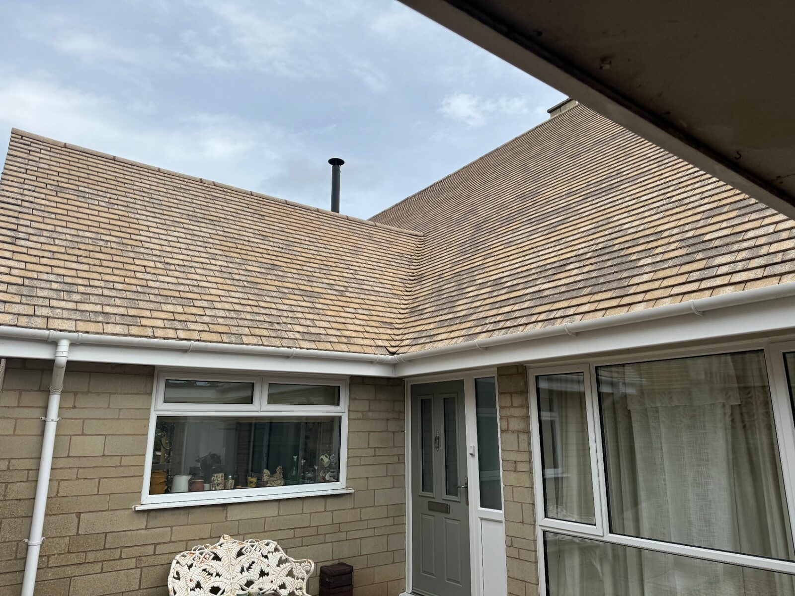 Freshly cleaned roof tiles